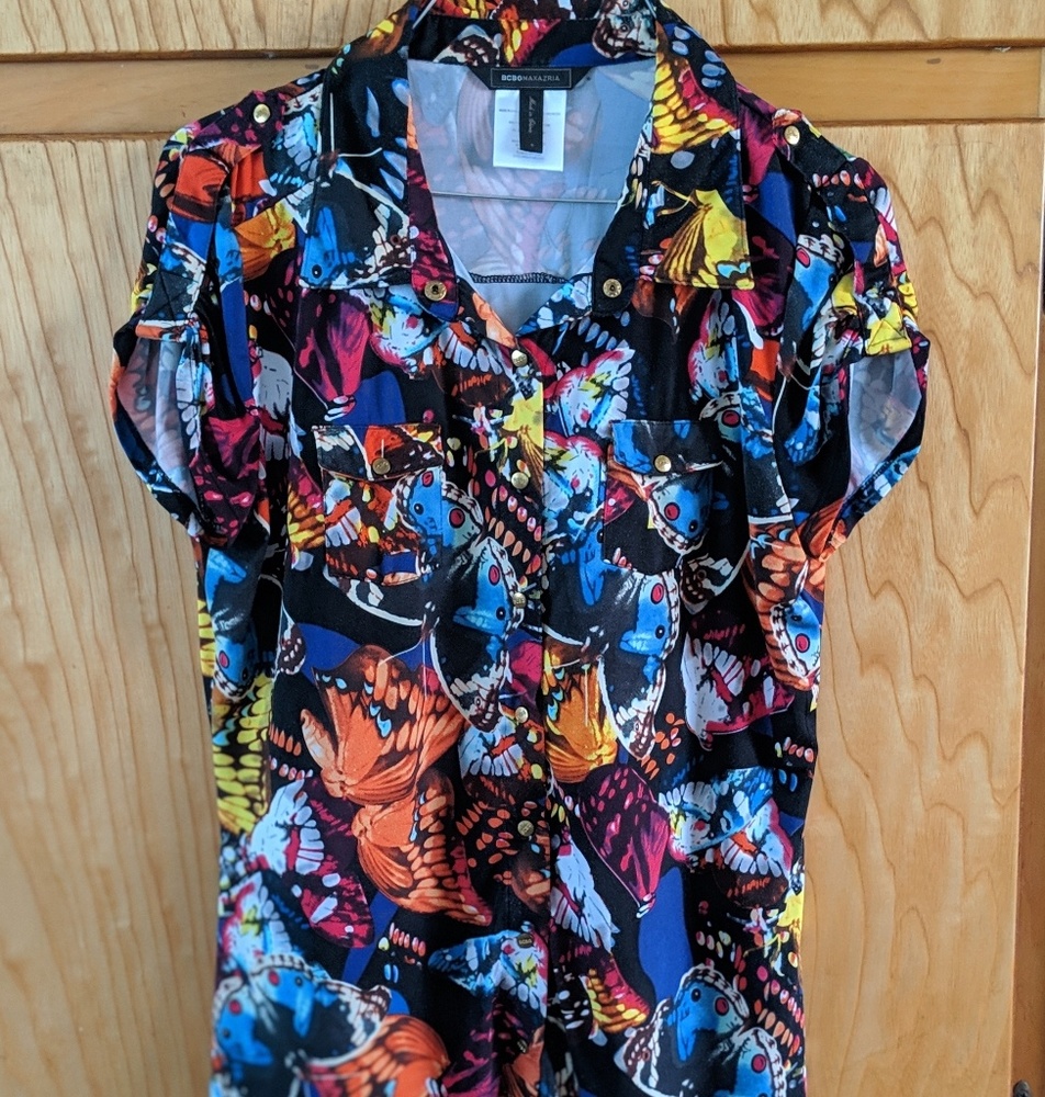 BCBG Maxazria butterfly ladies blouse